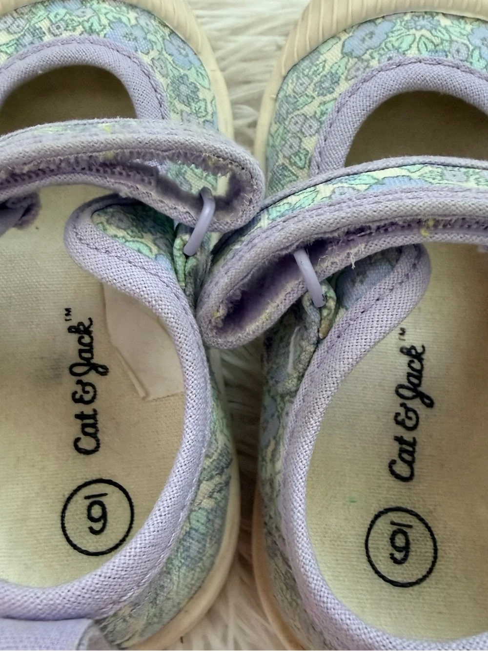 Cat & Jack Toddler Girls Size 6 Floral Shoes 2-Pair Bundle